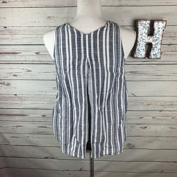 MADEWELL Blue And White Striped Top Size 2 - Picture 2 of 8